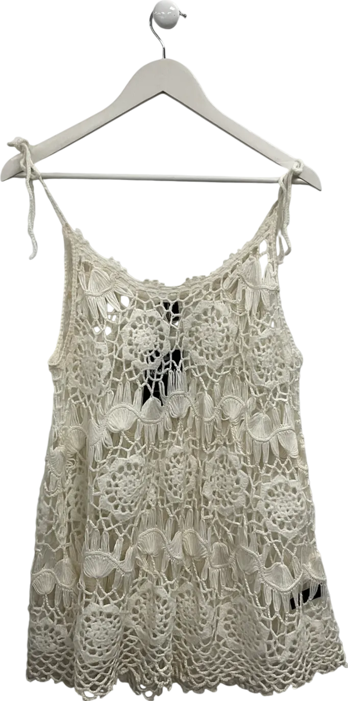 Topshop Cream Open Crochet Dress UK 8
