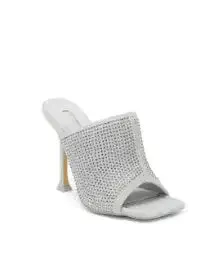 Topshop Wide Fit Rose Crystal Embellished Stiletto Sandal (Women)
