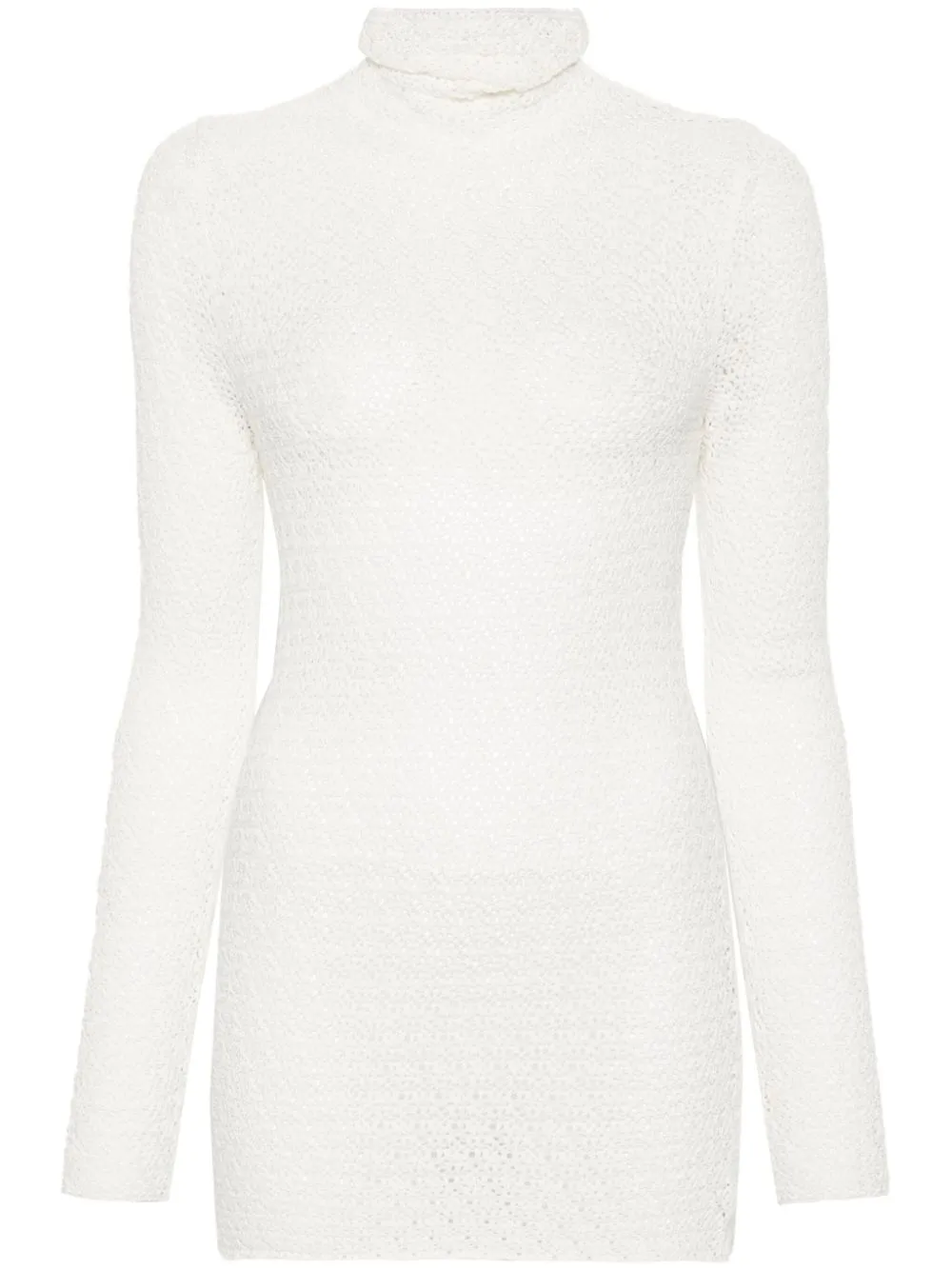 Totême White High-neck Crochet-knit Jumper UK S