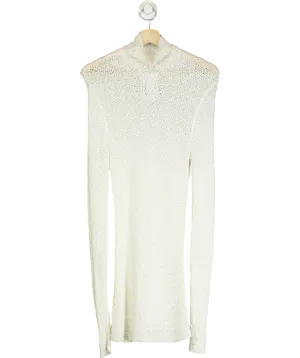 Totême White High-neck Crochet-knit Jumper UK S