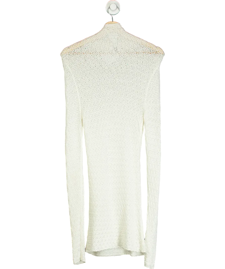 Totême White High-neck Crochet-knit Jumper UK S