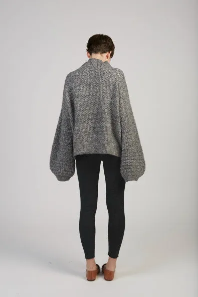 Tulip Sleeve sweater in charcoal