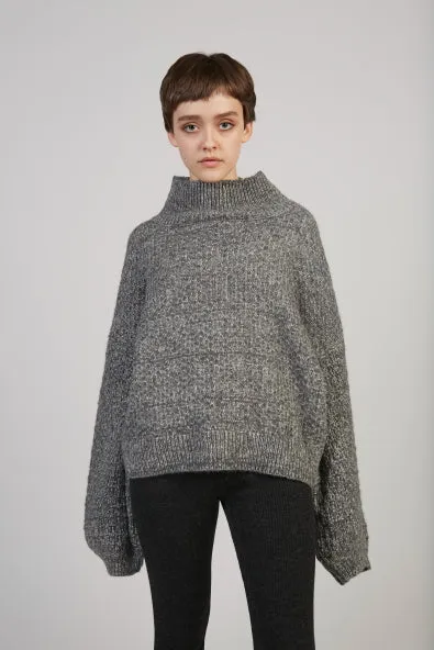 Tulip Sleeve sweater in charcoal