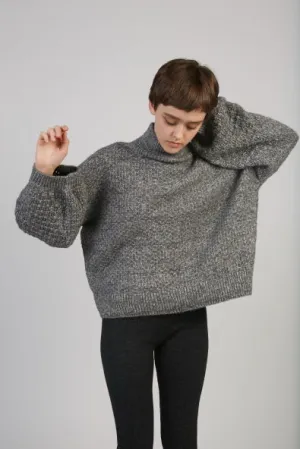 Tulip Sleeve sweater in charcoal