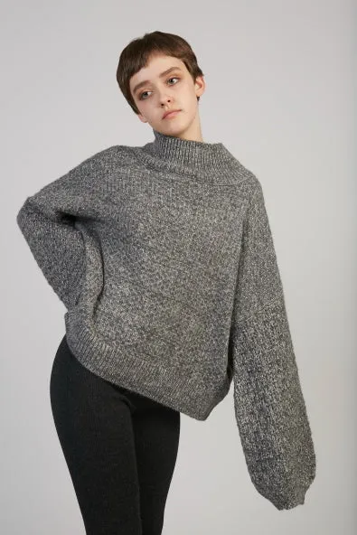 Tulip Sleeve sweater in charcoal