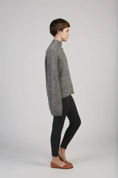 Tulip Sleeve sweater in charcoal