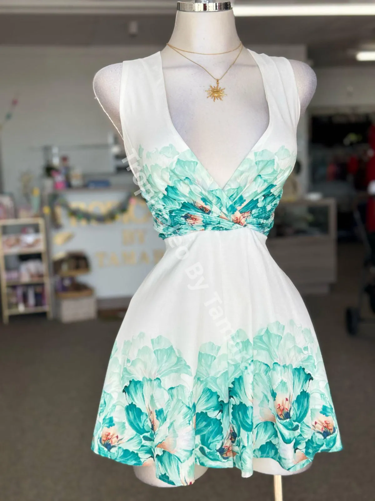 Turquoise Bloom Wrap Romper
