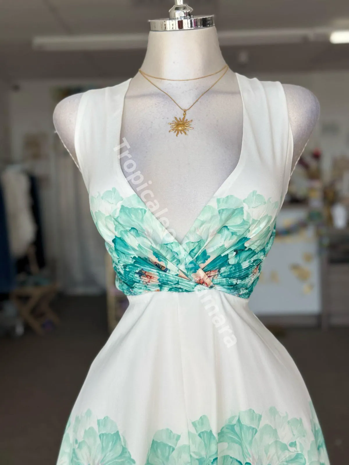 Turquoise Bloom Wrap Romper