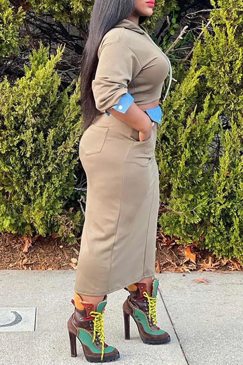 UJ0180 Hoodie Shirt and Skirt Set