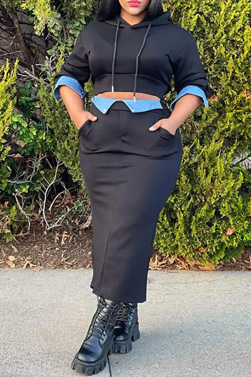 UJ0180 Hoodie Shirt and Skirt Set