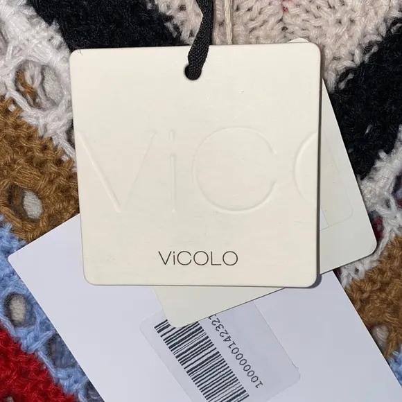 Vicolo Handcrafted Bohemian Crochet Knitwear Knitted Fringe Cape Poncho