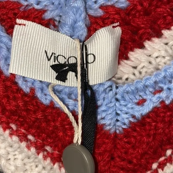 Vicolo Handcrafted Bohemian Crochet Knitwear Knitted Fringe Cape Poncho