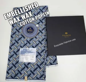 Vlisco Embellished Cotton Poplin Wax✨
