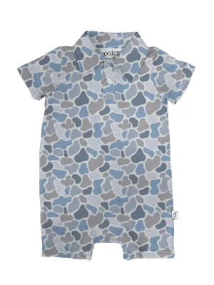 Watercolor Camo Polo Romper