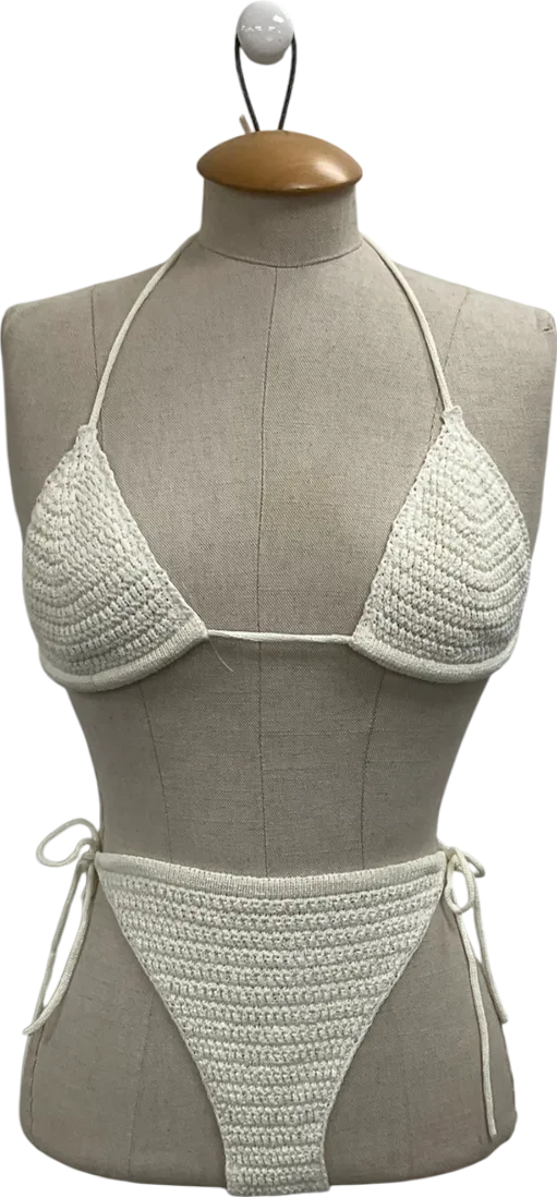 Weekday Cream Crochet Bikini UK M