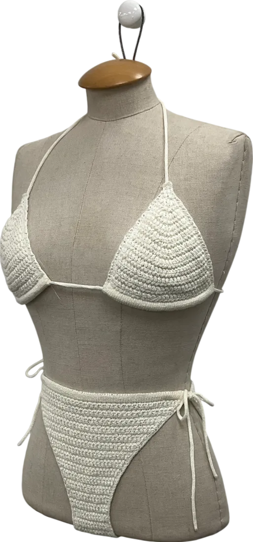 Weekday Cream Crochet Bikini UK M