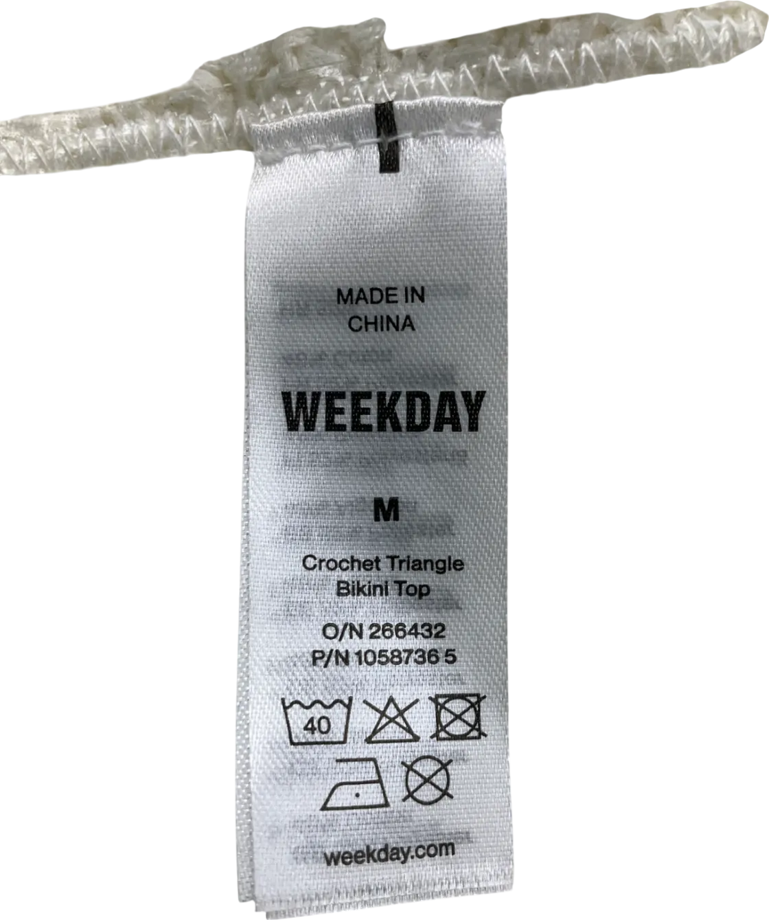 Weekday Cream Crochet Bikini UK M