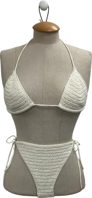Weekday Cream Crochet Bikini UK M