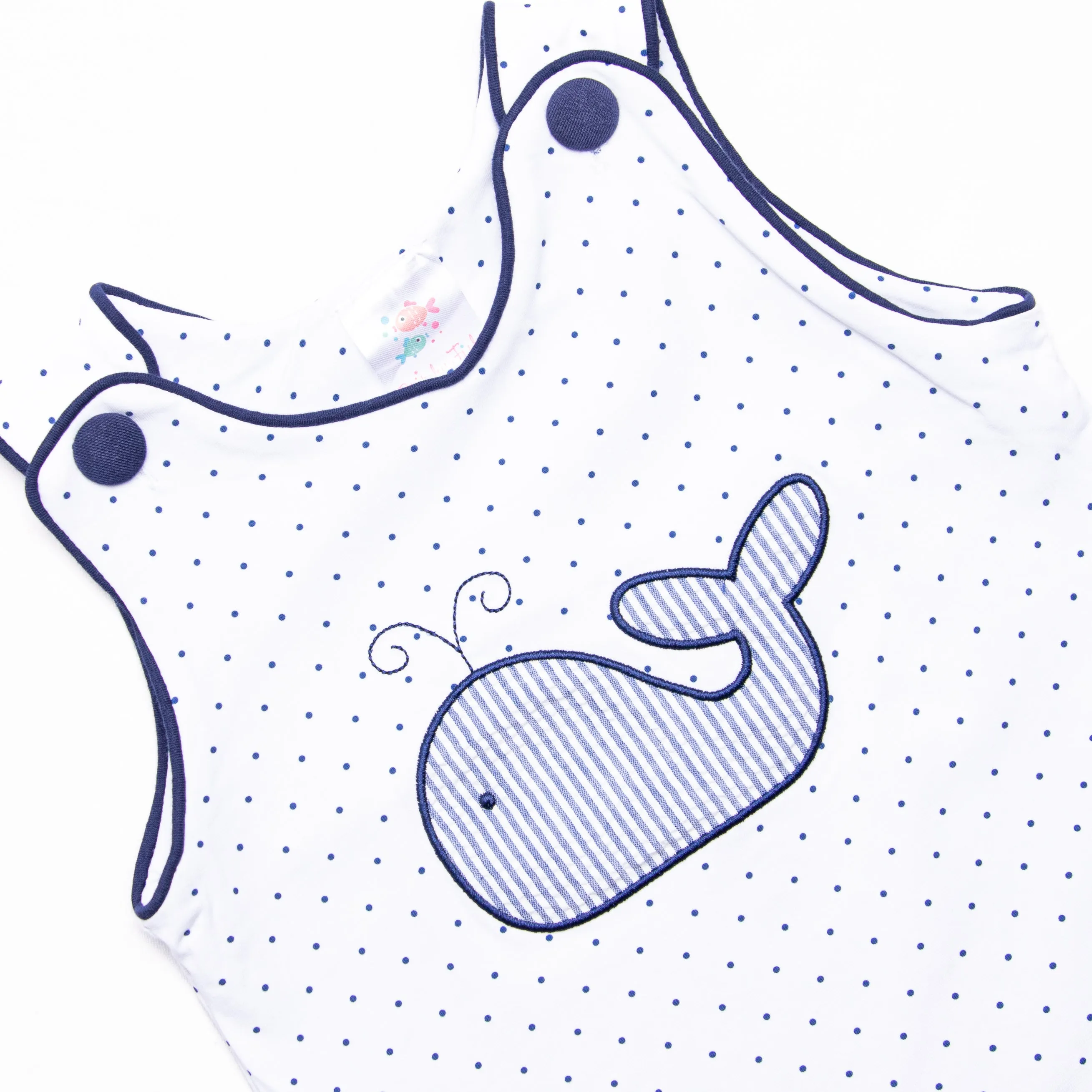 Whale Hello Applique Jon Jon, Navy