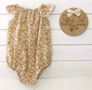 Wheat Floral Romper
