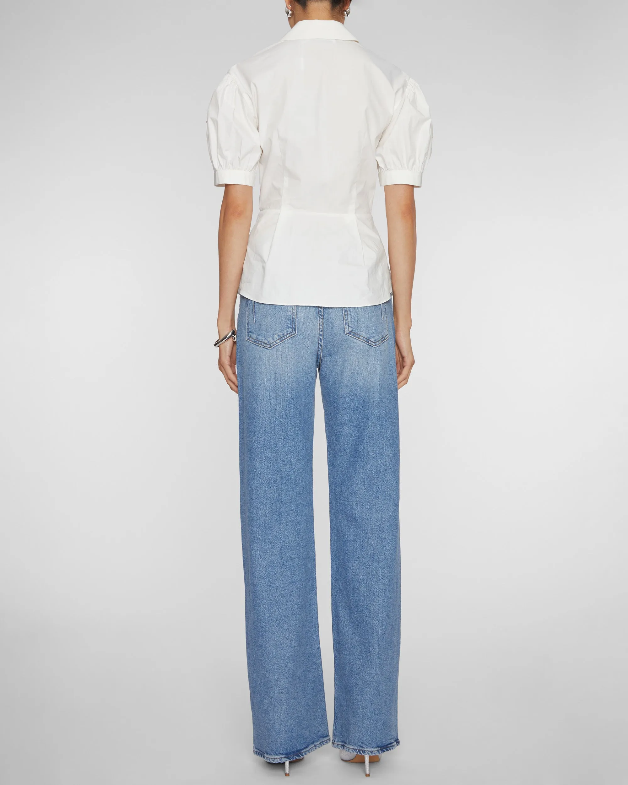White Cotton Embellished Top