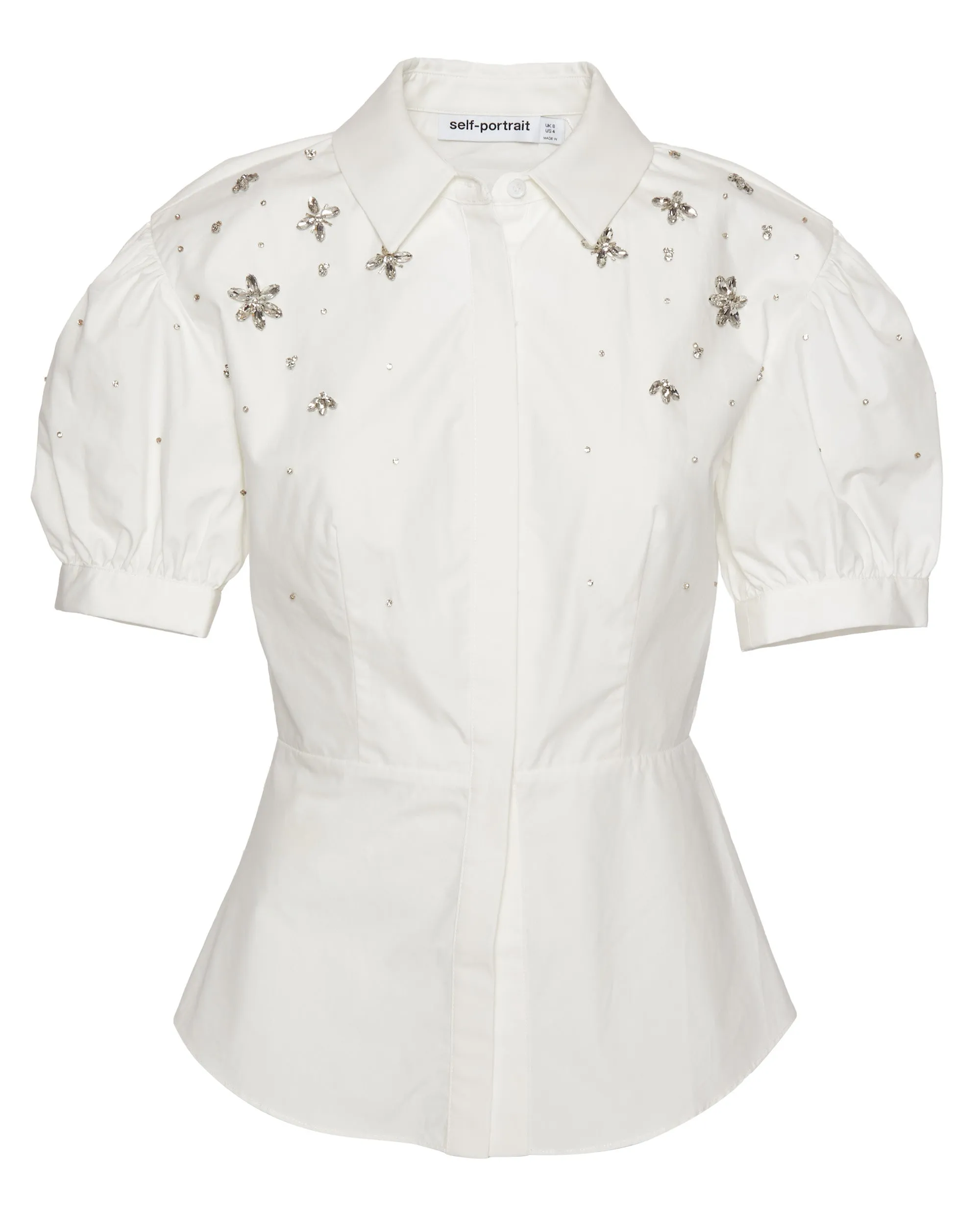 White Cotton Embellished Top