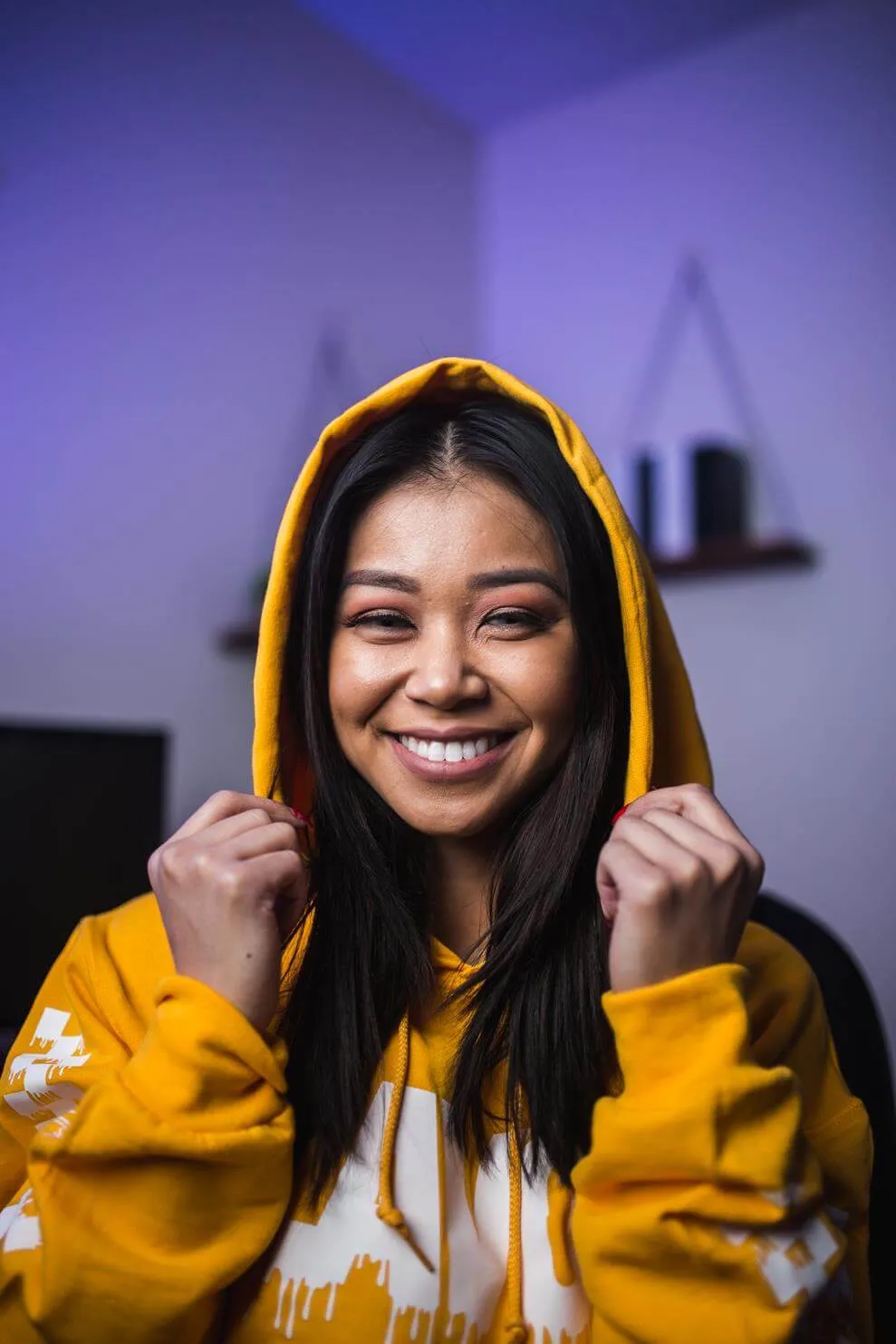 White Flavor | Mustard Hoodie (Solid Checkered Drippin Sleeves)