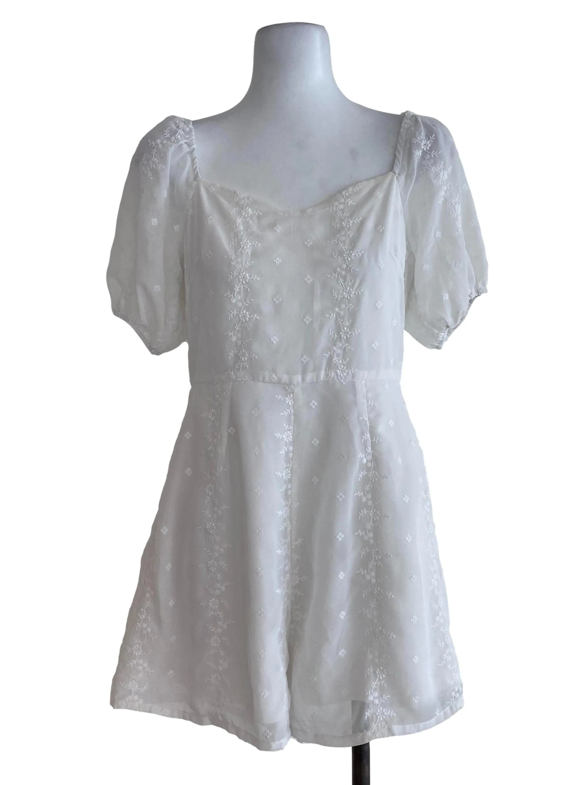 White Floral Romper