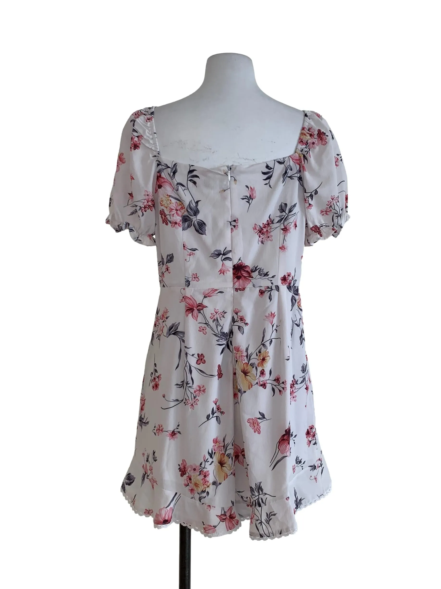 White Floral Romper