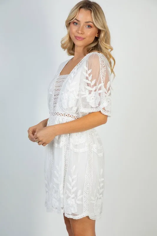 White Lace Romper - Final Sale
