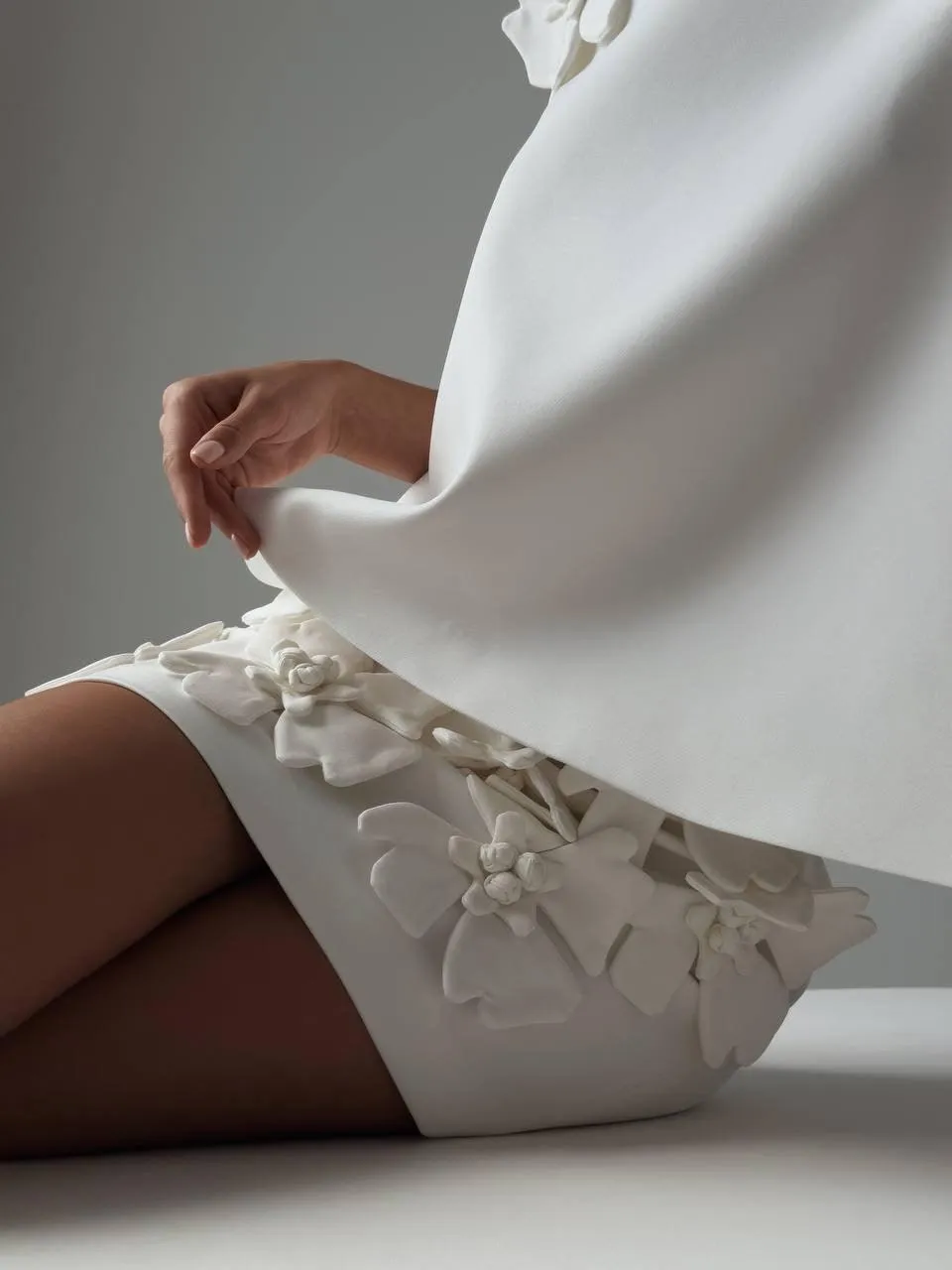 White Mini set with Floral Details