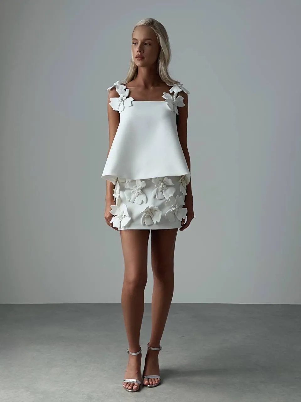 White Mini set with Floral Details