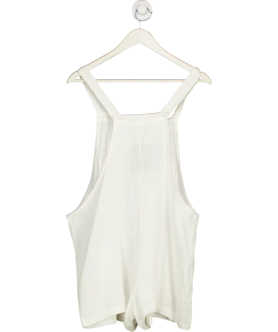 White Sleeveless Pocket Playsuit UK L