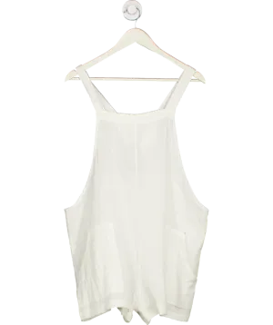 White Sleeveless Pocket Playsuit UK L