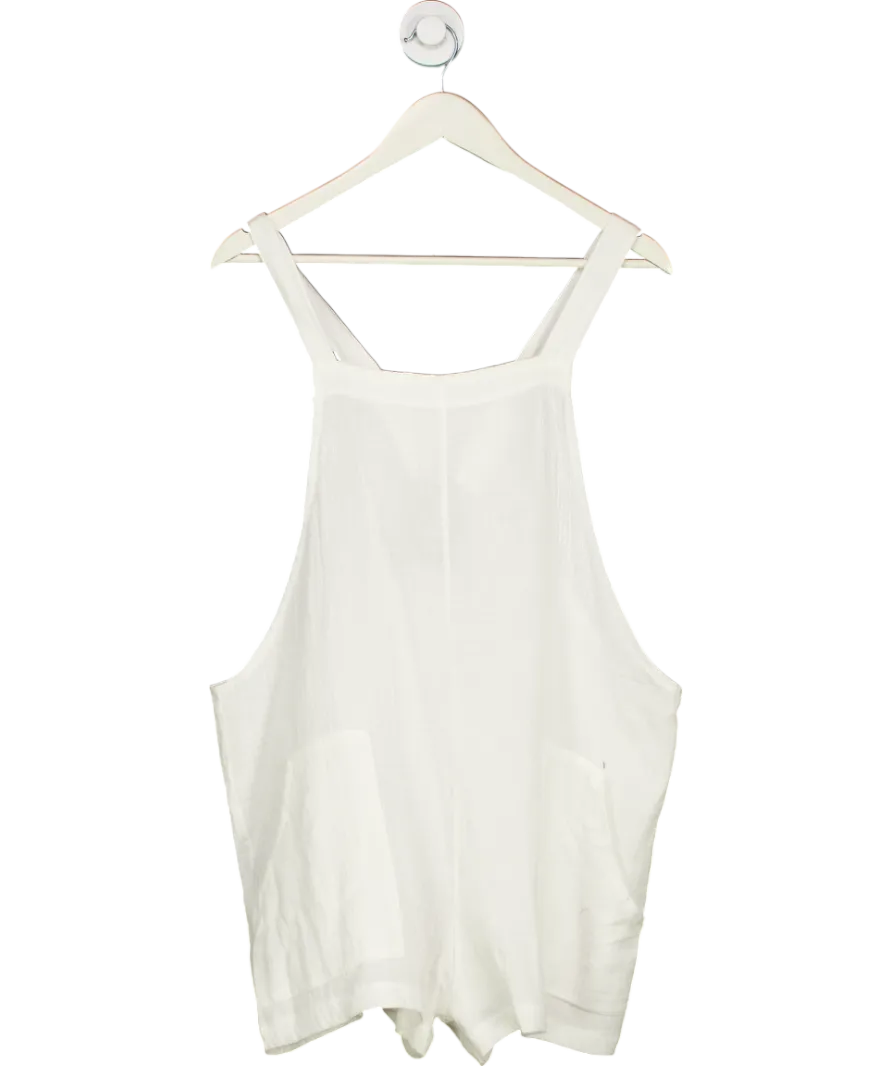 White Sleeveless Pocket Playsuit UK L