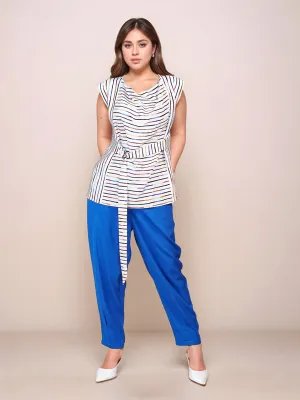 White Stripes Short Sleeves Top