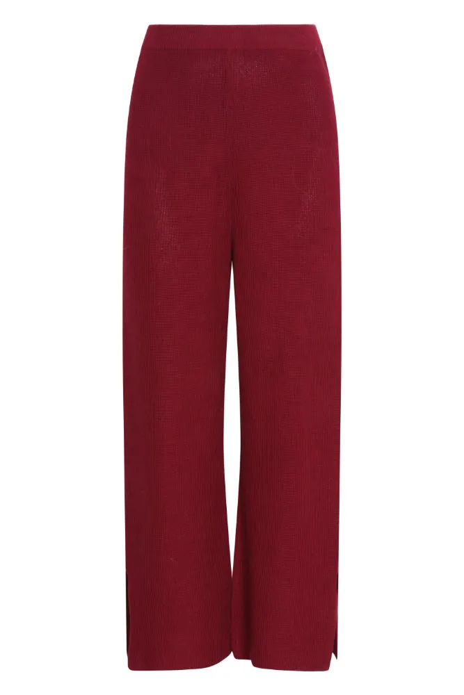 Wide Leg Pants in Ruby