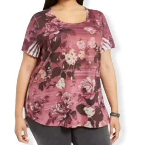 Women's Scoop Neck Short Sleeve Tops Plus Size Blouse