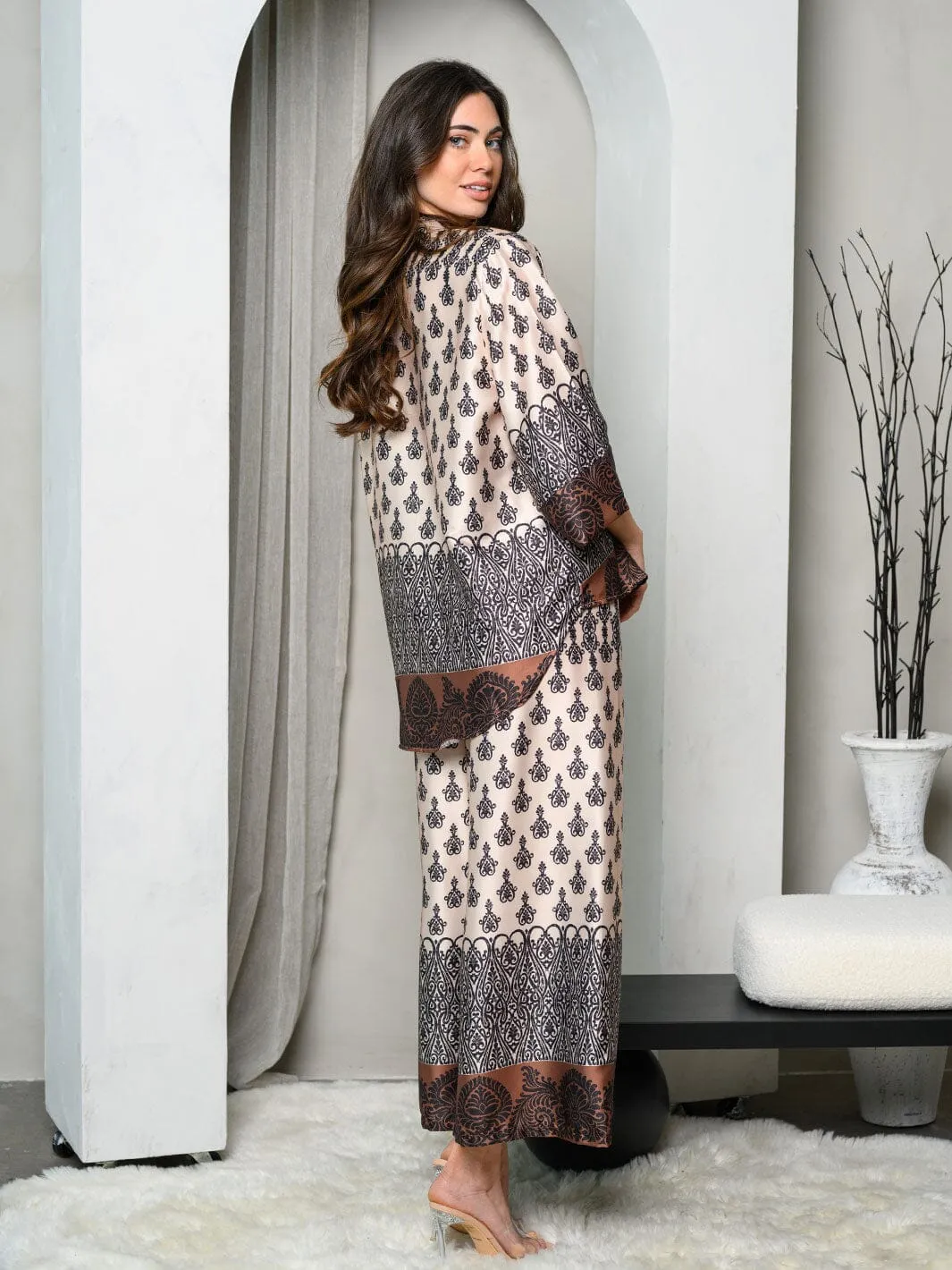 WOMEN'S SHORT SLEEVE TOP & PANTS MULTI PRINT SET