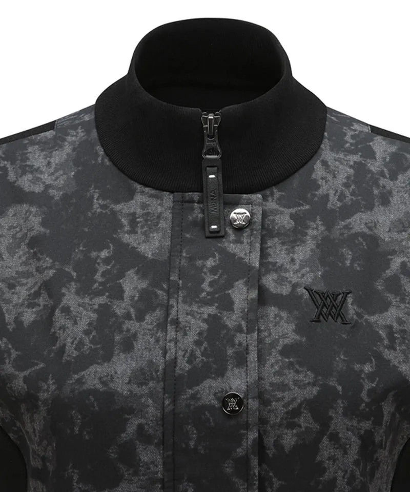 Women's SP Pattern Full Zip Knit Vest - Black