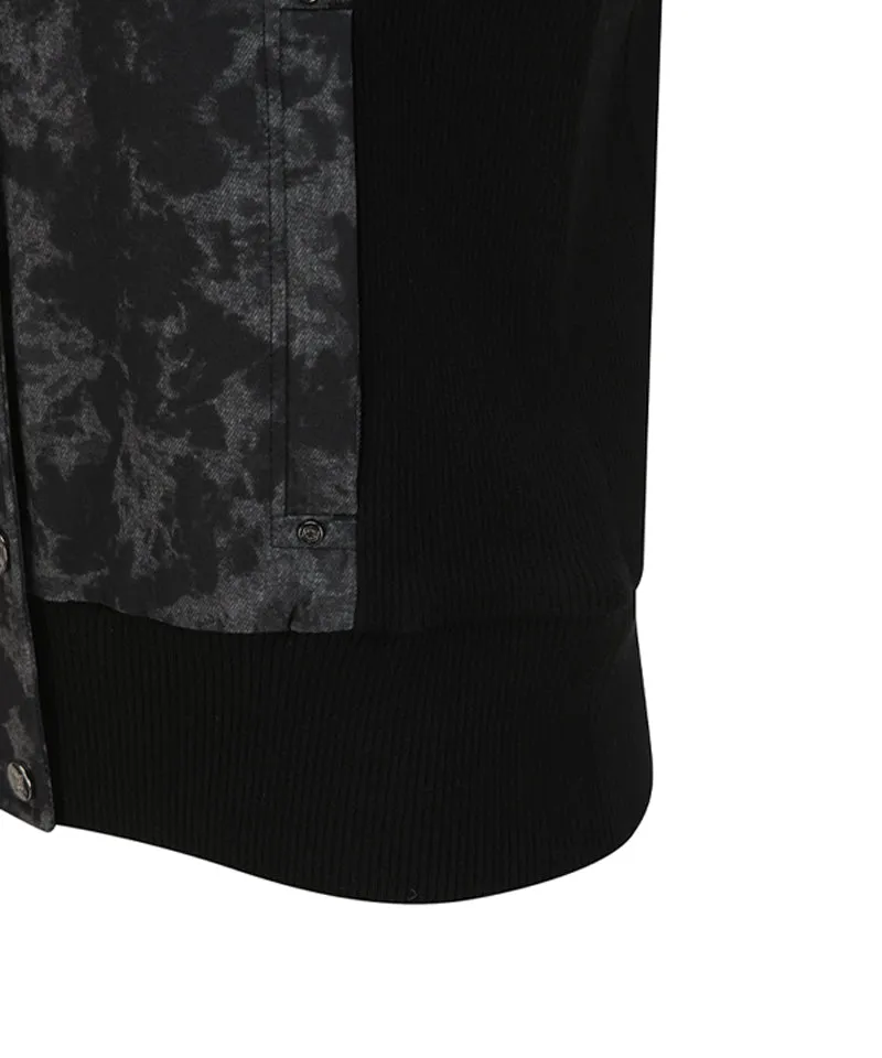 Women's SP Pattern Full Zip Knit Vest - Black