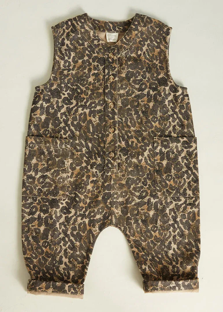 Wren Sleeveless Leopard Overall