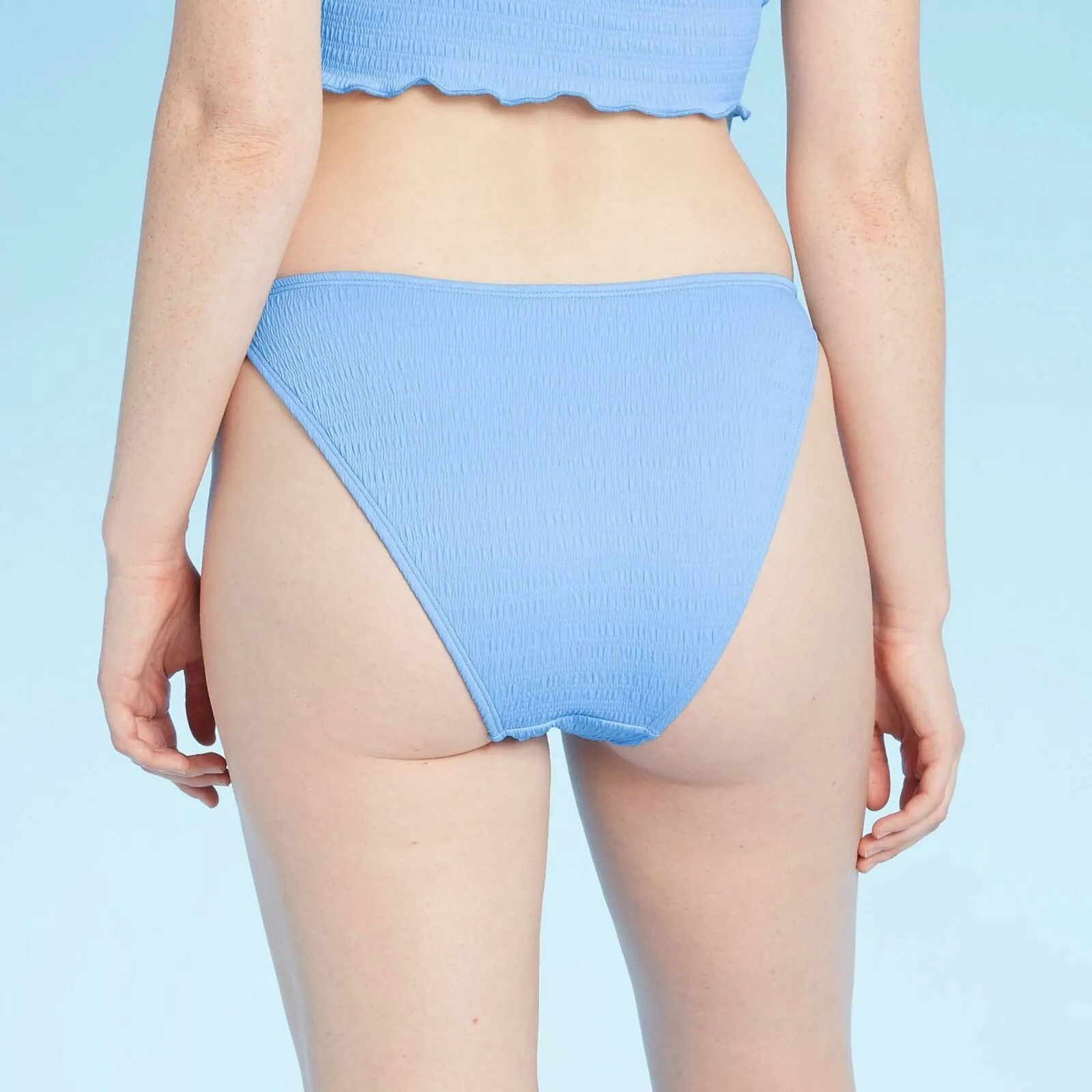 Xhilaration Women's Textured High Leg Scoop Bikini Bottom