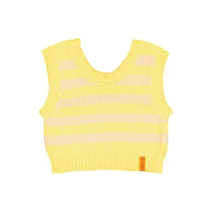 Yellow and Salmon Knitted Top by Piupiuchick