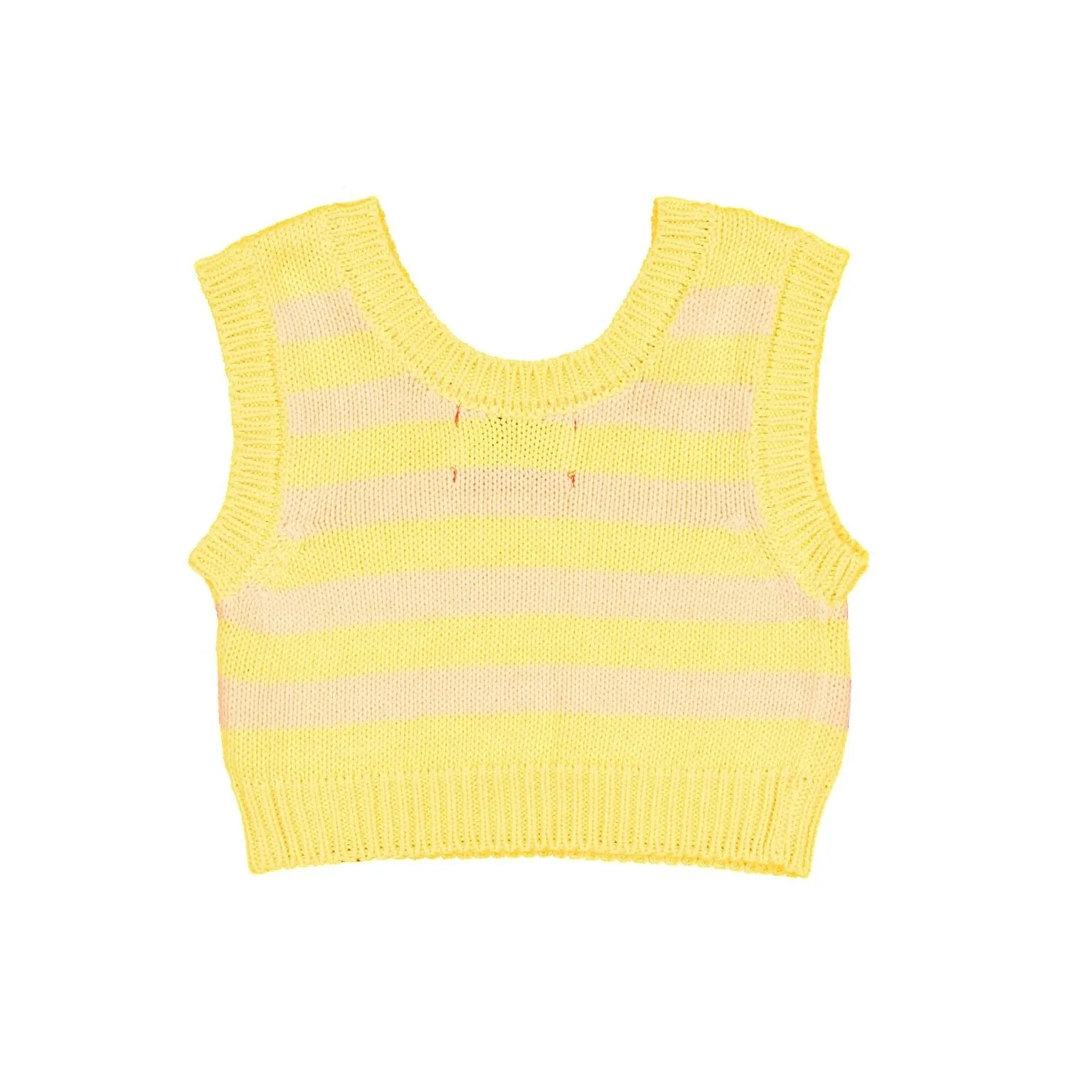 Yellow and Salmon Knitted Top by Piupiuchick