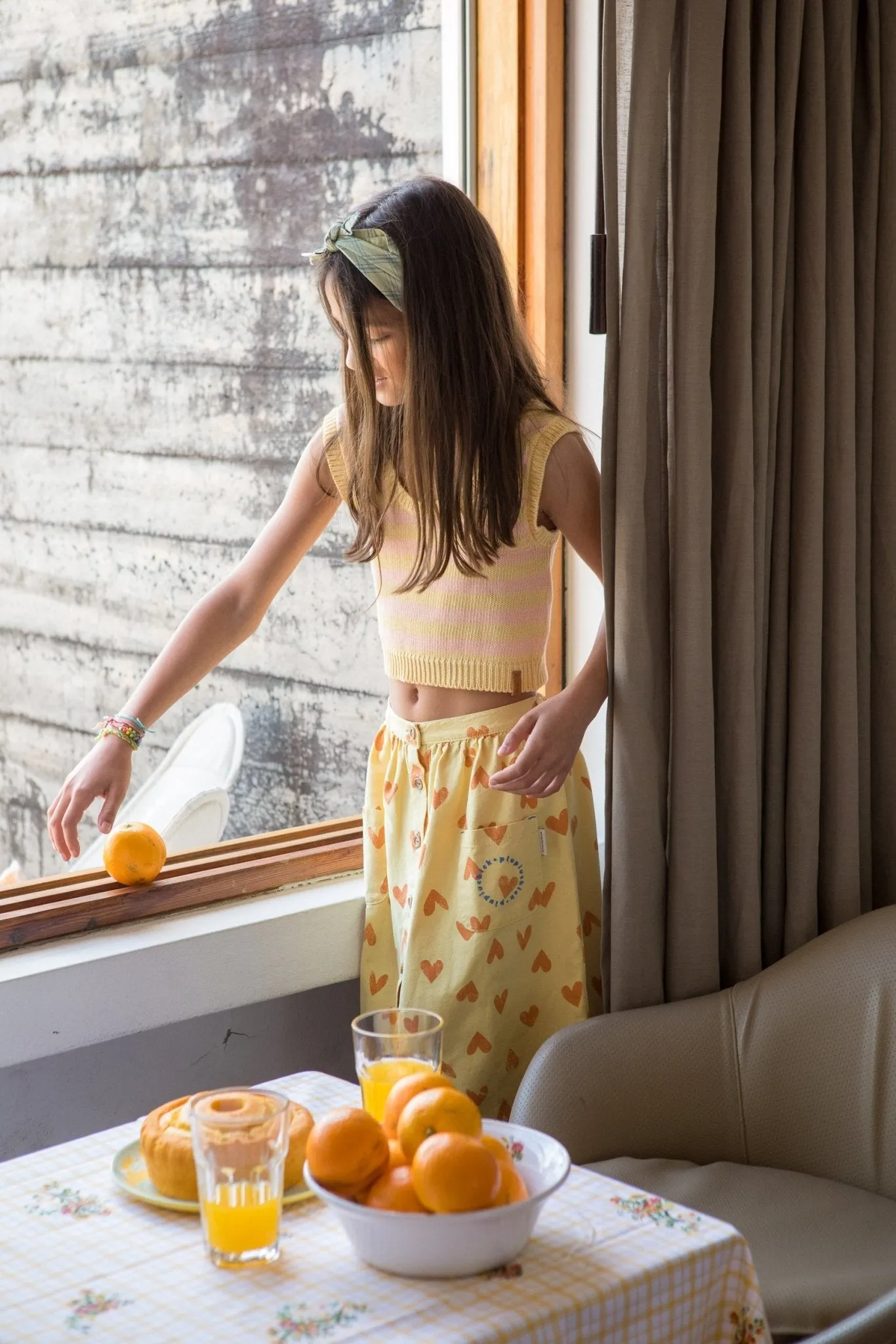 Yellow and Salmon Knitted Top by Piupiuchick