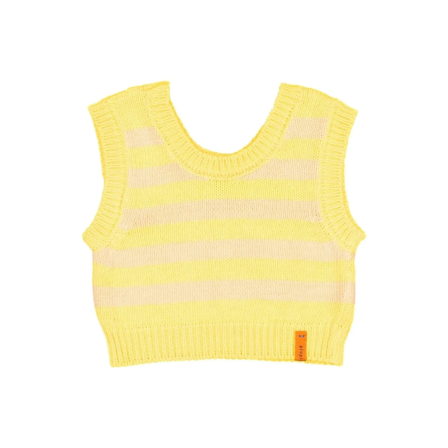Yellow and Salmon Knitted Top by Piupiuchick