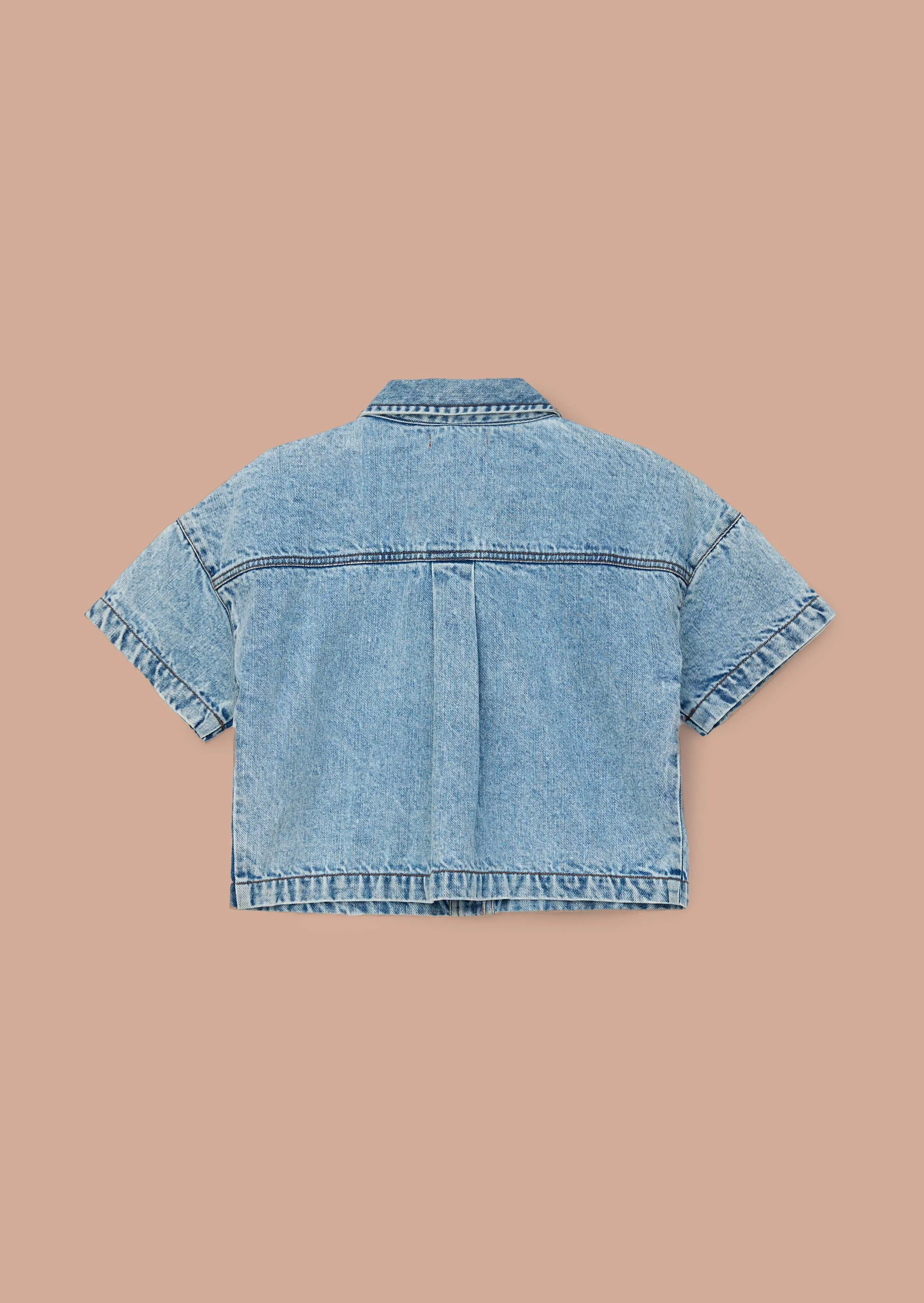 Zeta Blue Diamonte Short Sleeve Denim Shirt