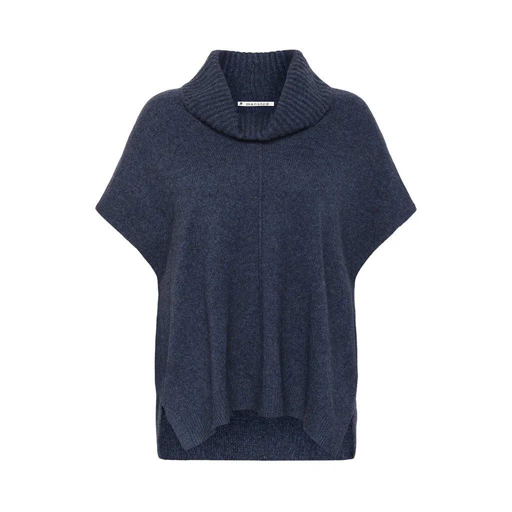 Zobee Cowl Neck Vest - Soft Blue
