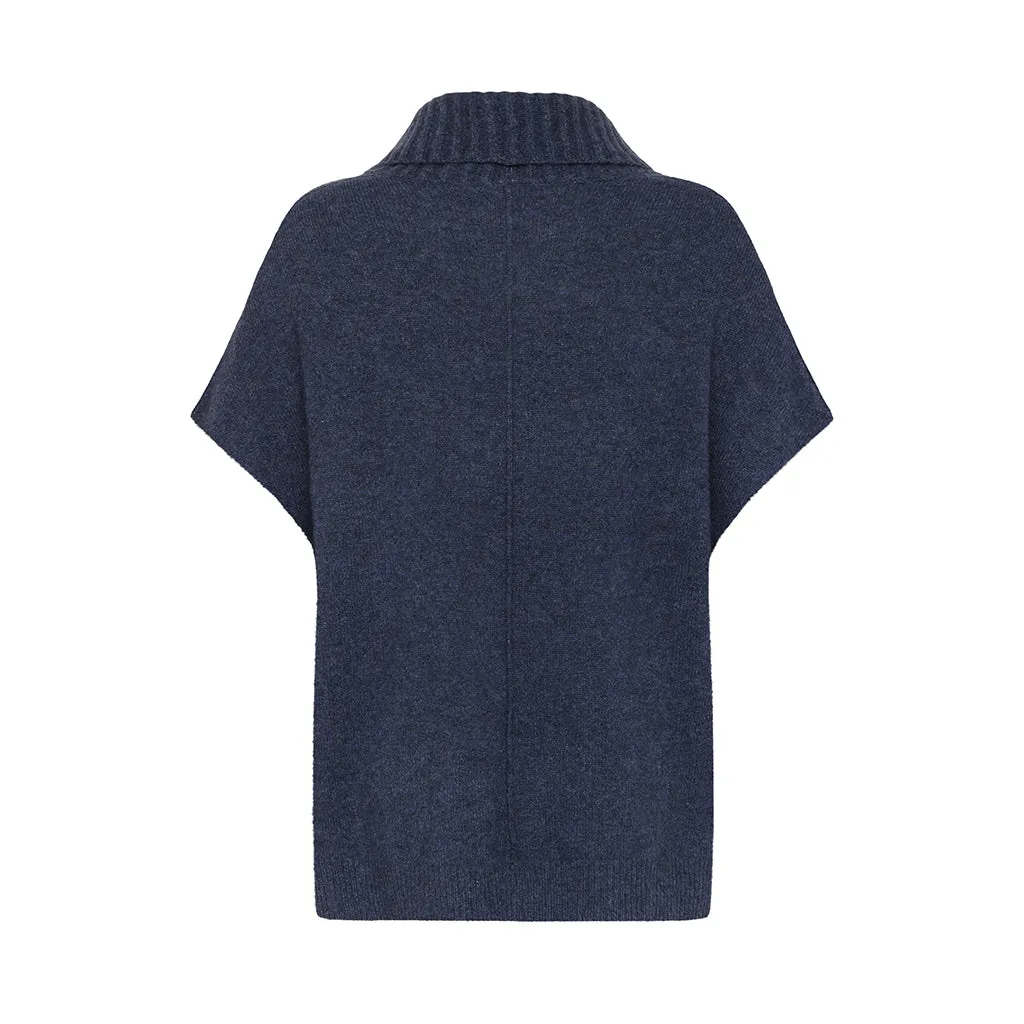Zobee Cowl Neck Vest - Soft Blue